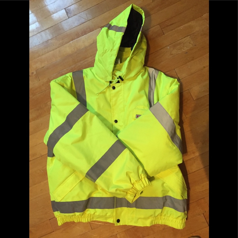 NWOT River City High Visibility ANSI Hooded Jacket